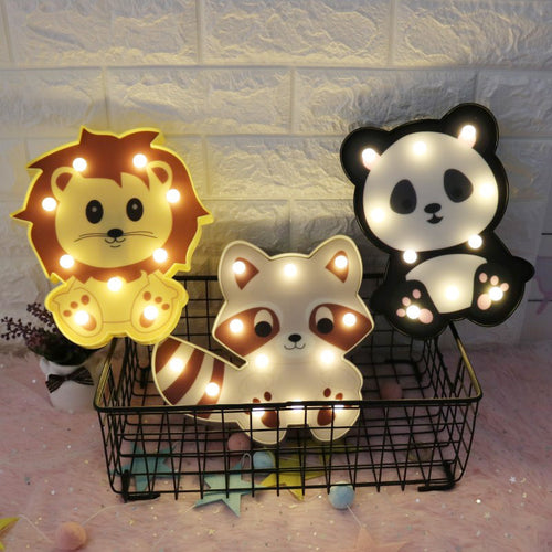 Cute Panda Lion Animal Night Lamp